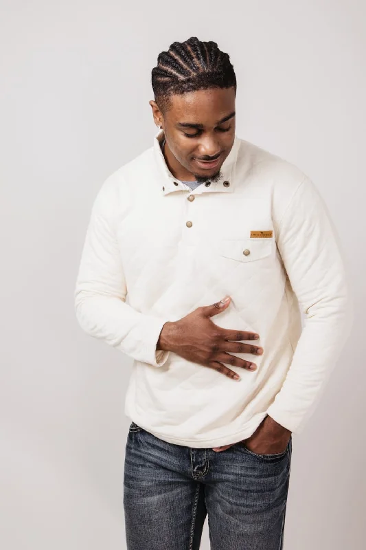 Massive Deals Simply Southern Quilted Pullover for Men in Beige | PP-0224-MN-PULL-QLTD-BEIGE