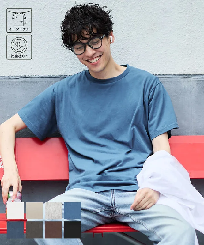 Best Seller Tシャツ メンズ テールカット イージーケア 半袖 プルオーバー ミディアム丈 伸縮性 薄手 無地 メール便可 24ss coca コカ