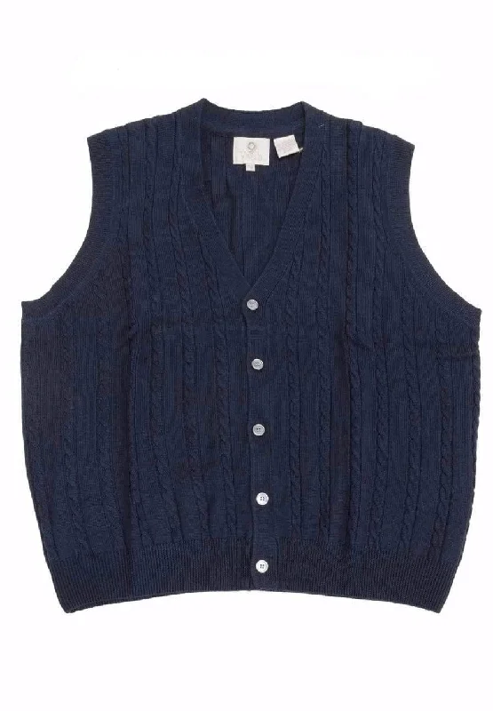 Super Deal Stay Stylish and Cozy with our Extra Fine Merino Wool Cable Knit 5 Button Sweater Vest - Available in 11 Stunning Colors