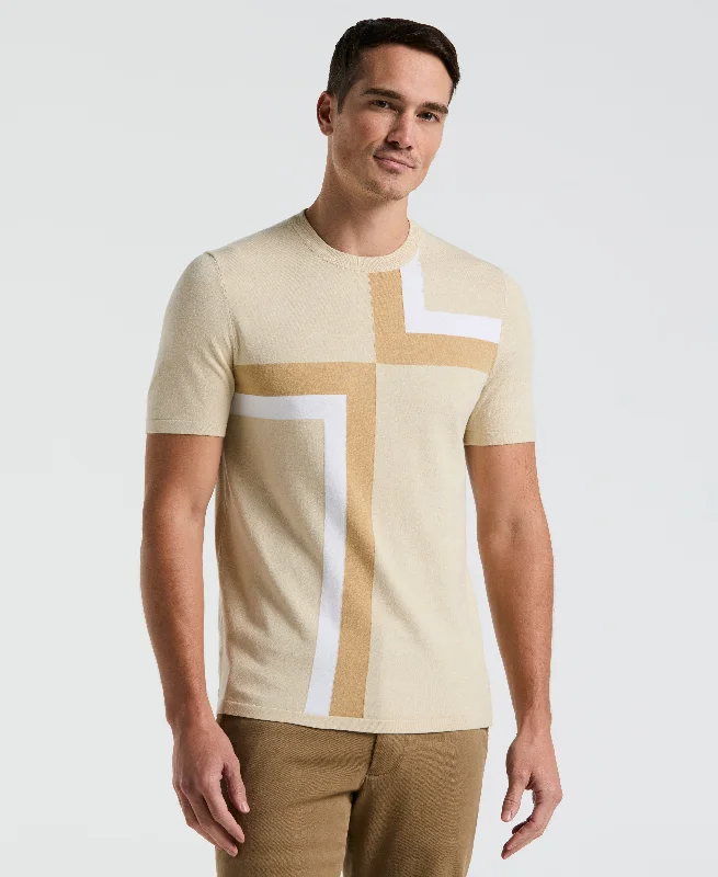 Low Cost Colorblock Crewneck Sweater Tee