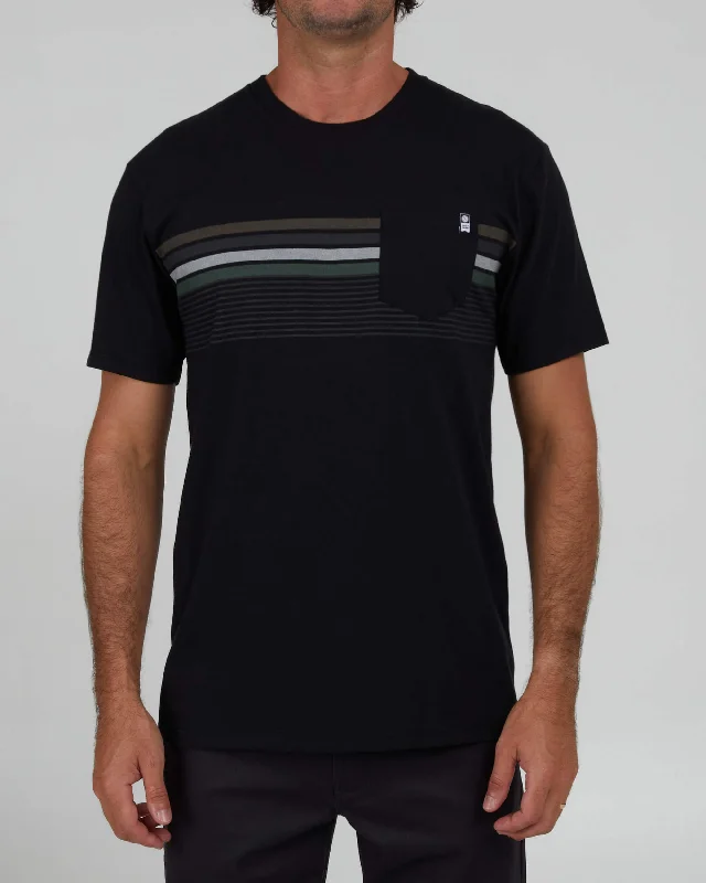 Hurry In Lineup Stripe Premium S/S Tee - Black
