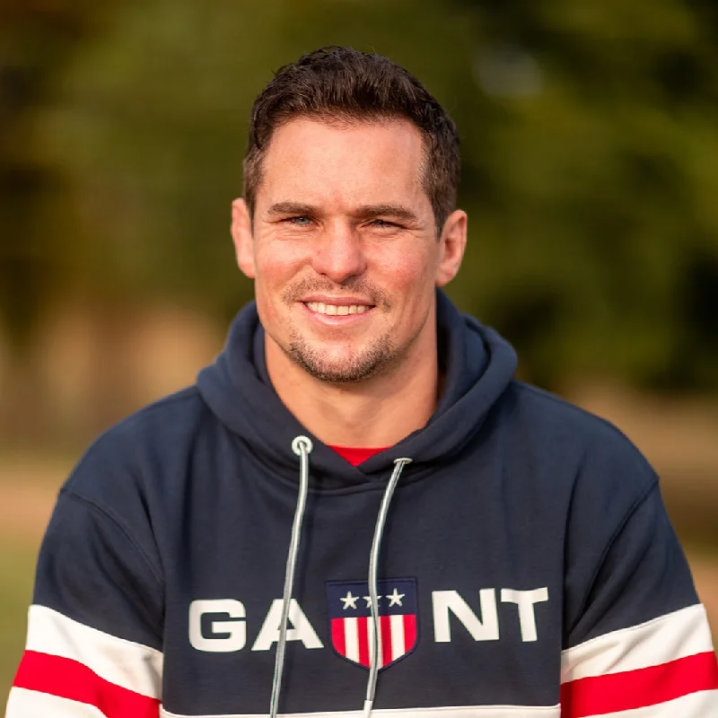 Early Bird Discount Gant - Retro Shield Relaxed Hoodie - Evening Blue