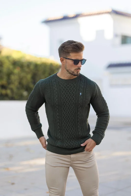 Extra Discounts Father Sons Khaki Knitted Cable Saddle Crew Super Slim Jumper With Metal Decal - FSN078 Extra Discounts Father Sons Khaki Knitted Cable Saddle Crew Super Slim Jumper With Metal Decal - FSN078