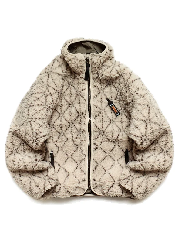 Deal Explosion Kapital DO-GI SASHIKO BOA Fleece Reversible Blouson - Ecru