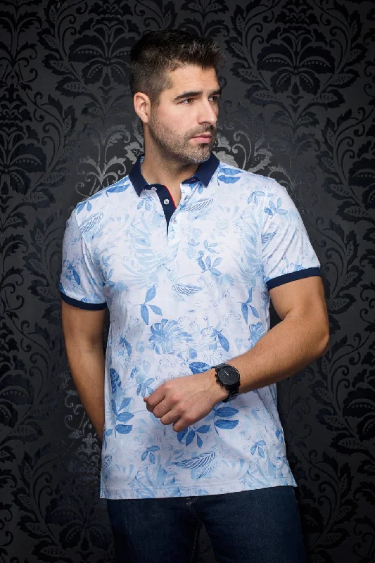 Weekend Discounts to Grab Au Noir Stretch Short-Sleeve Polos | Auriol Light Blue