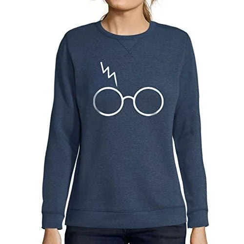 Special Savings Ultrabasic - Femme Graphique Lunettes Cicatrice Éclair Sweatshirt Cadeau Idées Tee Denim