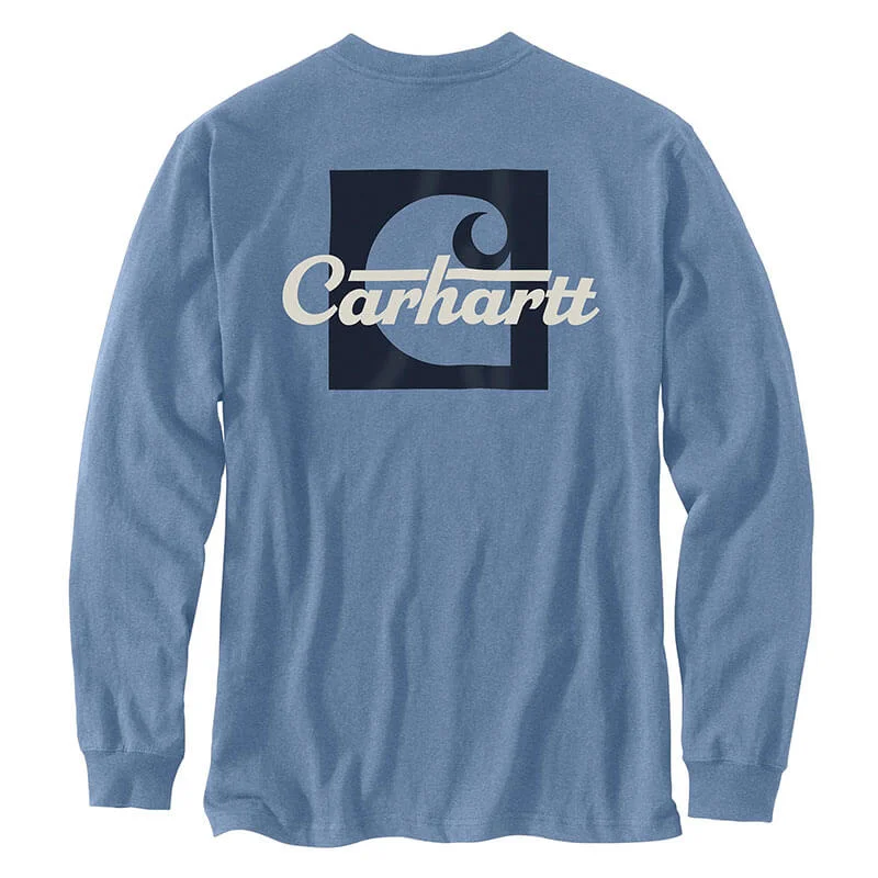 Buy Now 106040 - Carhartt Men's Loose Fit Heavyweight Long-Sleeve Pocket Script Graphic T-Shirt