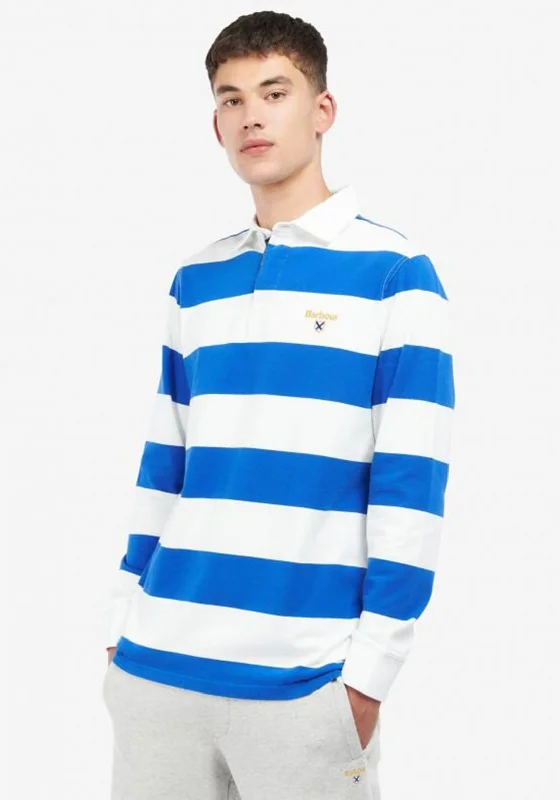 Daily Deals Barbour Hollywell Stripe Rugby Polo Shirt, Whisper & White