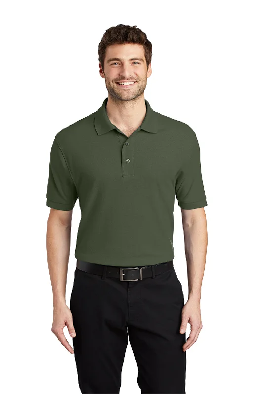 New Arrival Port Authority Mens Silk Touch Wrinkle Resistant Short Sleeve Polo Shirt - Clover Green