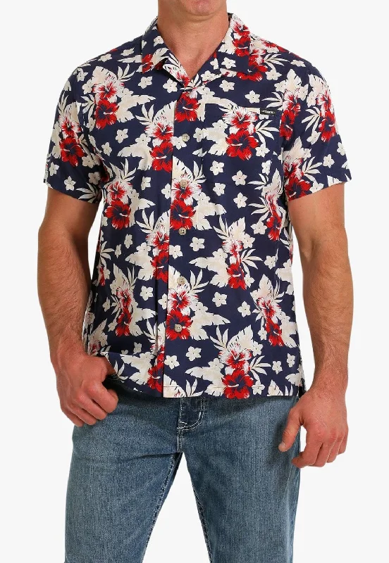 Discount Extravaganza Cinch Mens Hawaiian Print Short Sleeve Shirt