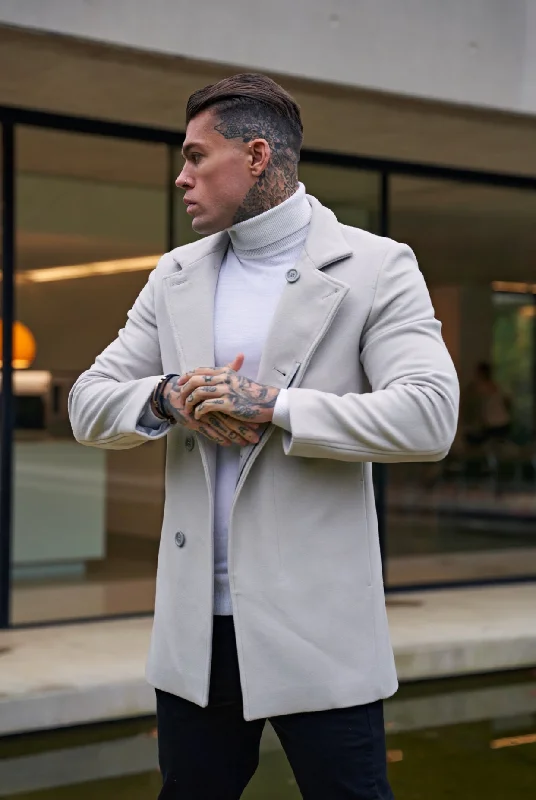 Super Bargain Father Sons Classic White Roll Neck Merino Wool Knitted Jumper With FS Embroidery - FSN018