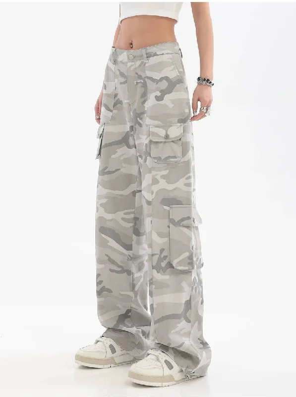 Weekend Offers You Can't Ignore Faded Camo Cargo Pants with Pockets