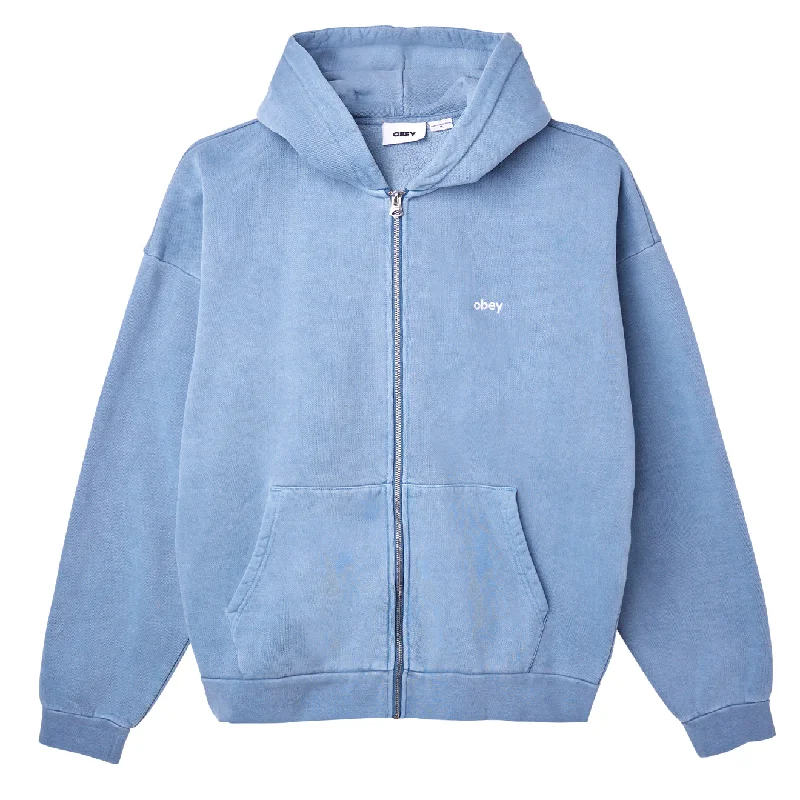 Loyalty Reward Obey Lowercase Pigment Zip Hood Pigment Coronet Blue