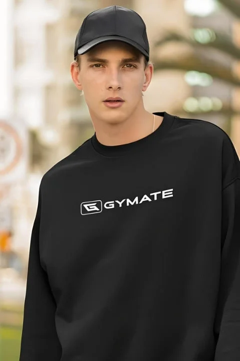 Season Finale Sale Mens Sports Sweatshirt Essentials Range Black [Large white logo]