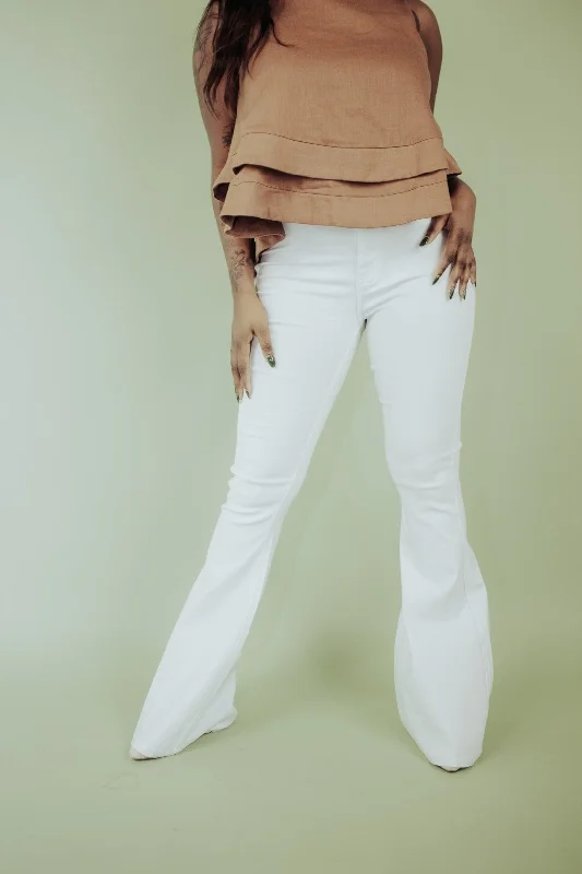 Low Price White Super Stretch Flares