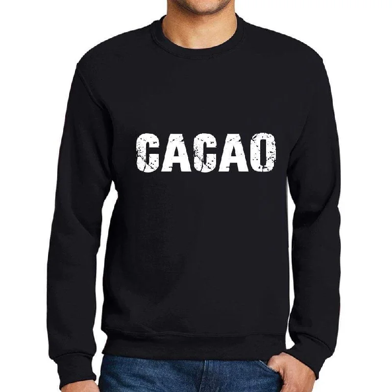 Savings Spectacular Men's Printed Graphic Sweatshirt Popular Words CACAO Deep Black