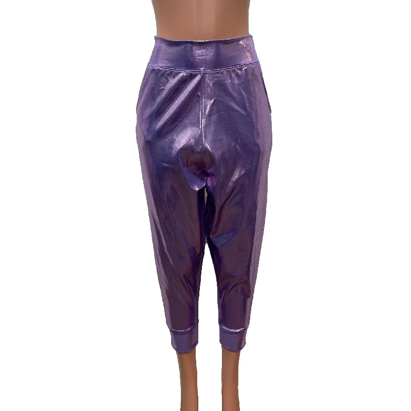 Weekend Sale: Don't Miss Out SALE - Harem Pants Drop-Crotch w/Pockets - Metallic Lilac Purple Joggers Weekend Sale: Don't Miss Out SALE - Harem Pants Drop-Crotch w/Pockets - Metallic Lilac Purple Joggers