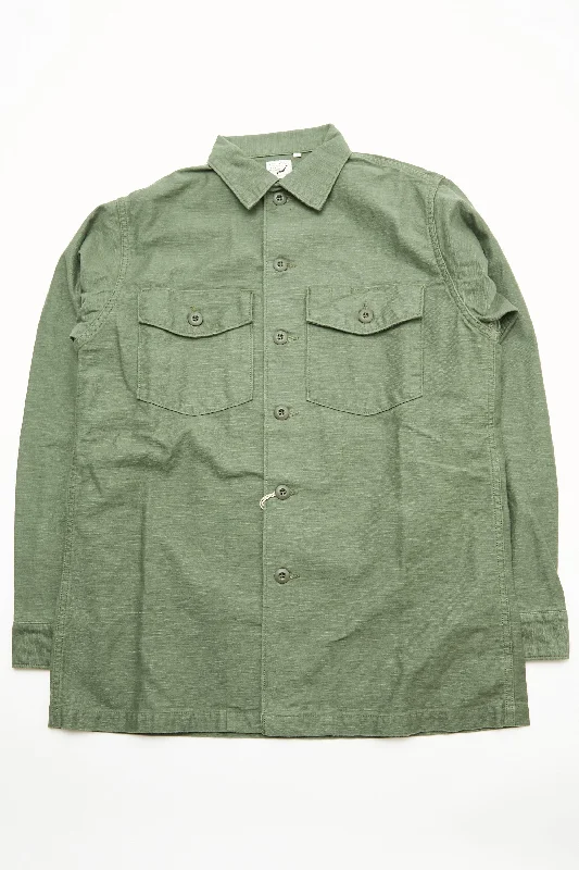 Weekend Deals That Excite orSlow US Army Fatigue Shirt - Green