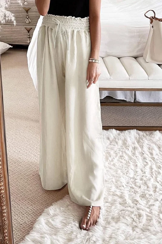 Weekend Deals You Can't Resist Azura Exchange Smocked High Waist Wide Leg Pants - XL