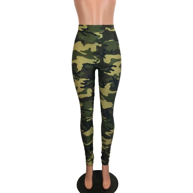 Weekend Bargains to Sizzle SALE - Camo or Camouflage High Waisted Leggings Pants