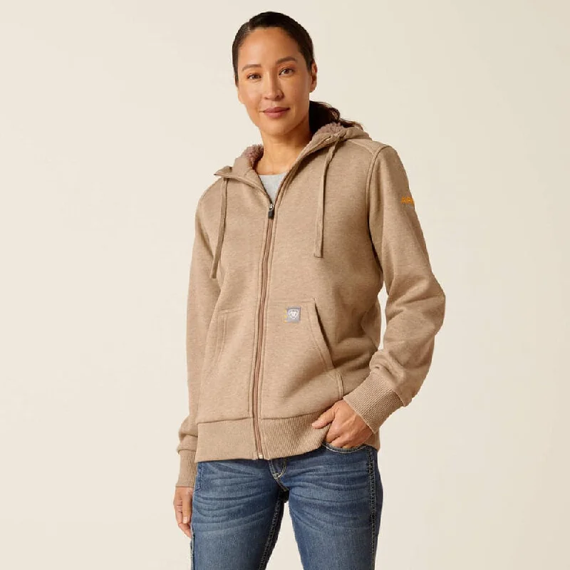 Weekend Savings Galore Ariat P30442 Women's Rebar All-Weather Sherpa Full Zip Hoodie
