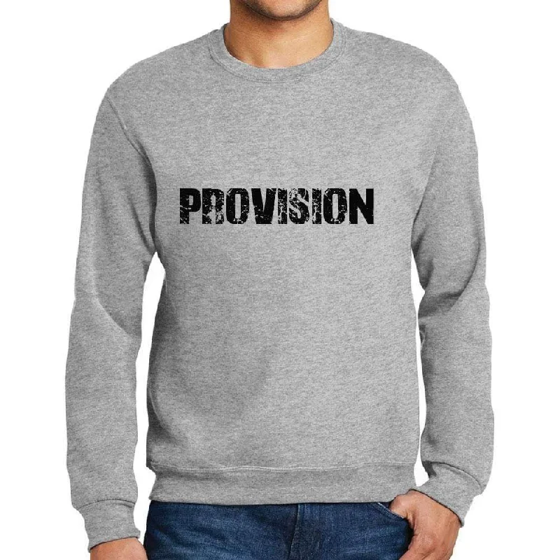 Hurry In Men's Printed Graphic Sweatshirt Popular Words PROVISION Grey Marl