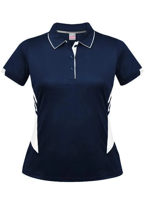 Pay Less Ladies Tasman Polo Navy/White