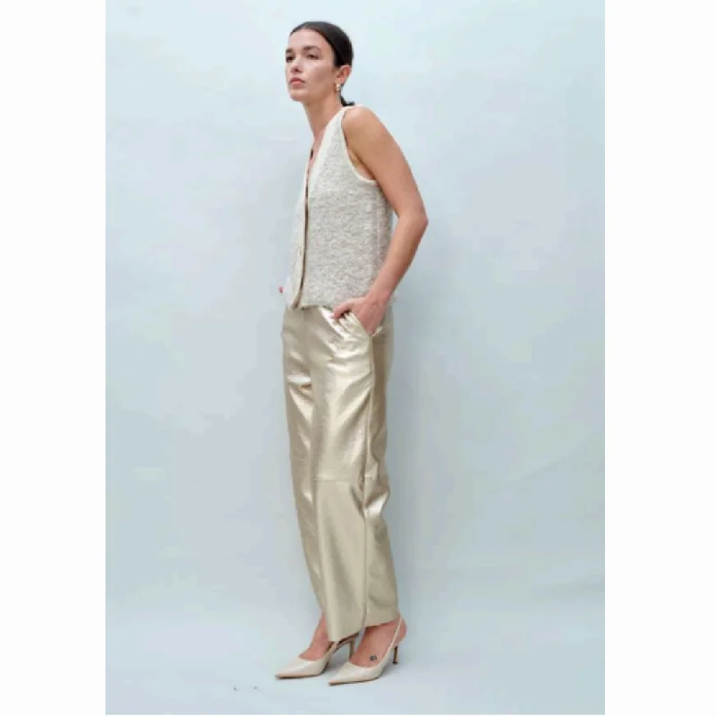 Weekend Savings Sensation Emery Vegan Leather Gold Pants