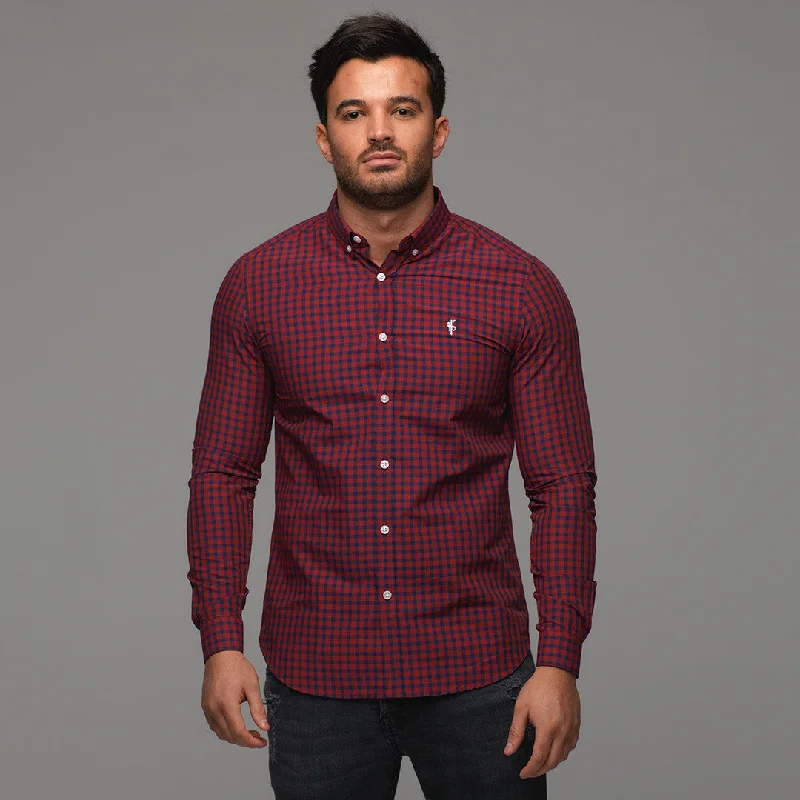 Great Deals Father Sons Classic Red & Navy Check Long Sleeve - FS262 (LAST CHANCE)