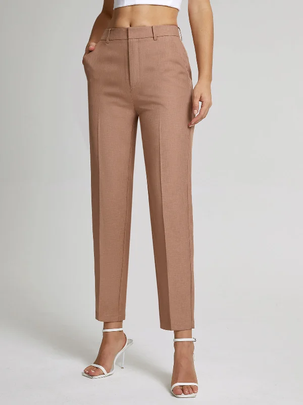 Weekend Savings Sensation High Waisted Cropped Trendy Skinny Straight Leg Trousers
