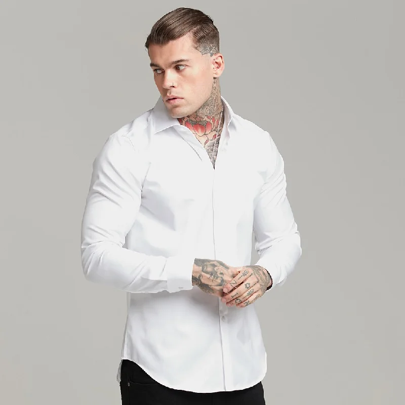 Super Sale Father Sons Classic White Twill Cutaway Collar - FS599