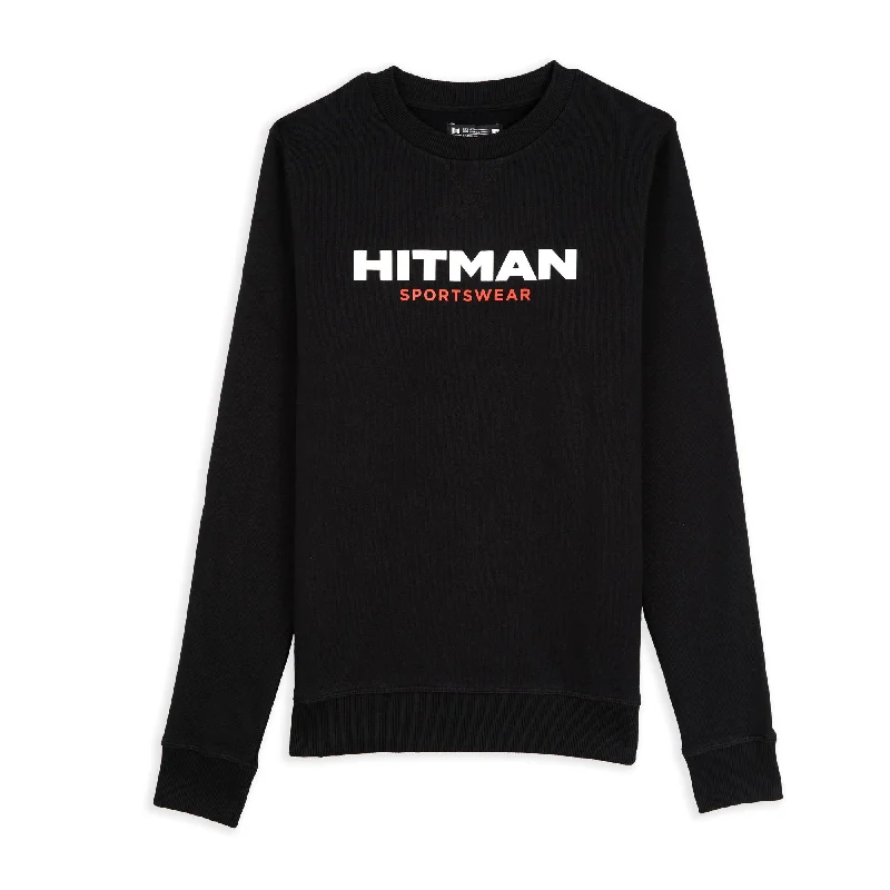 Final Clearance BLACK SWEATSHIRT- WHITE AND RED LOGO