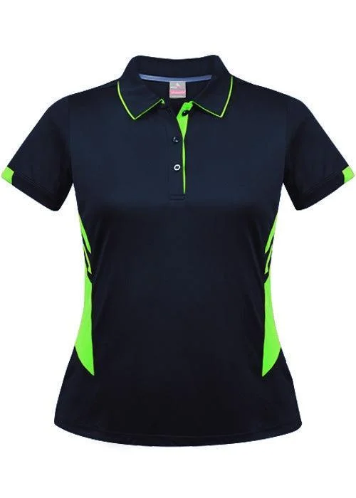 Special Offer Ladies Tasman Polo Navy/Neon Green
