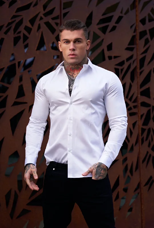 Sale Event Father Sons Classic White Luxe Egyptian Cotton Relaxed Fit- FSR194