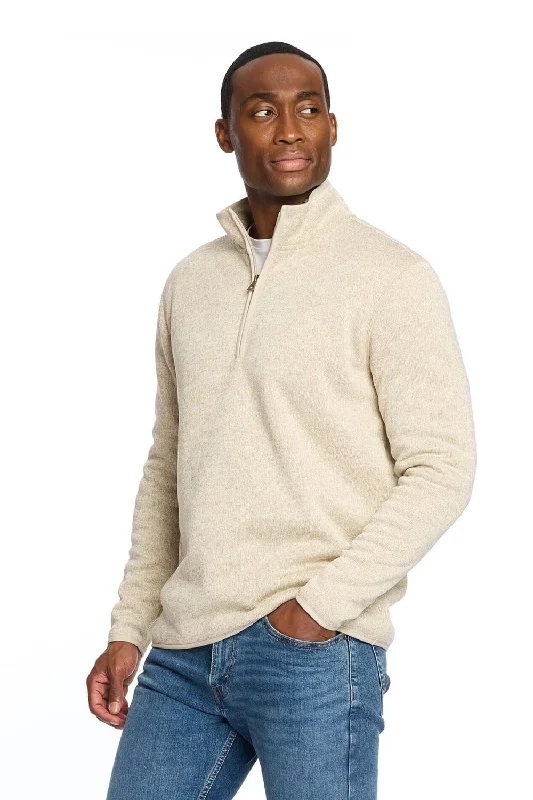 Big Savings Weatherproof Vintage Sherpa Quarter Zip Pullover for Men in Stone | F2421150GK-STONE