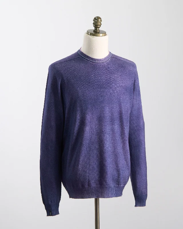 Special Savings Reversable  Double Airbrush, 15 Gauge, 100% Merino,  Crewneck Sweater