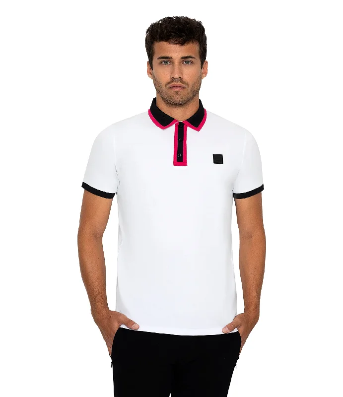 Major Deal Bertigo Short-Sleeve Polos | DIJON WHITE POLO