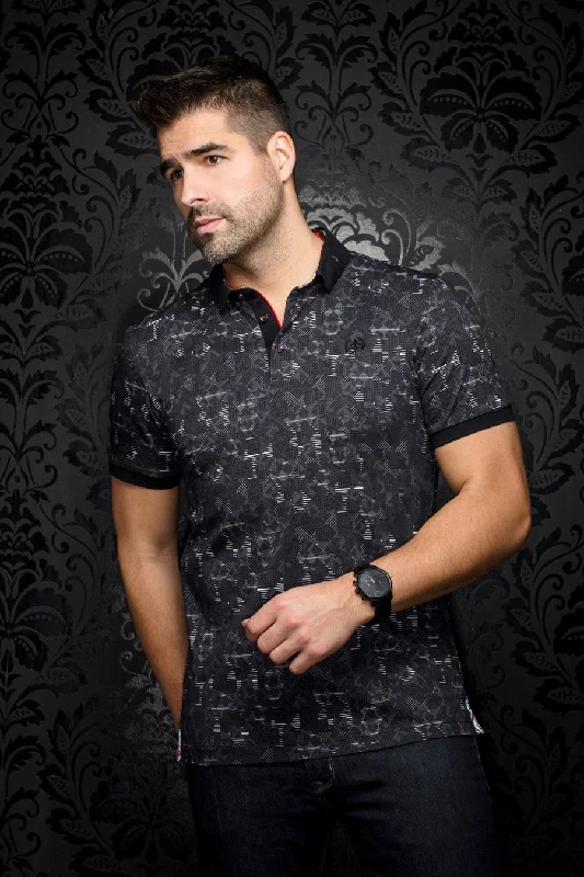 Weekend Specials to Snag Au Noir Stretch Short-Sleeve Polos | Crivelli Black