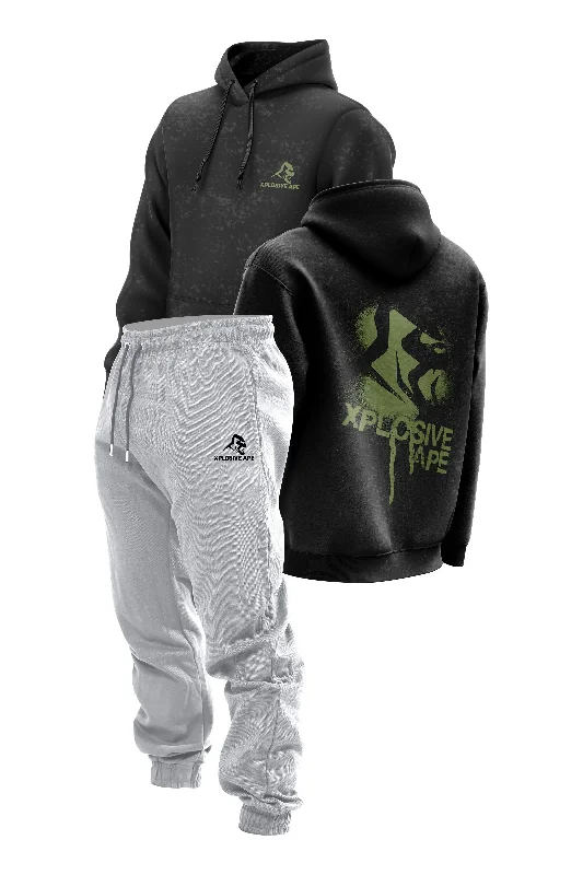 Weekend Savings Spree XAPE Canister Acid Wash Hoodie & Supreme Joggers Combo - Black/Grey