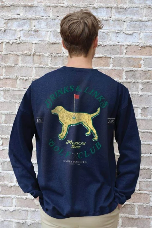 Super Savings Simply Southern Golf Club Crewneck Sweatshirt for Men in Slate | MN-CREW-LINKS-SLATE