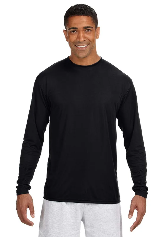 Special Offer A4 Mens Performance Moisture Wicking Long Sleeve Crewneck T-Shirt - Black Special Offer A4 Mens Performance Moisture Wicking Long Sleeve Crewneck T-Shirt - Black