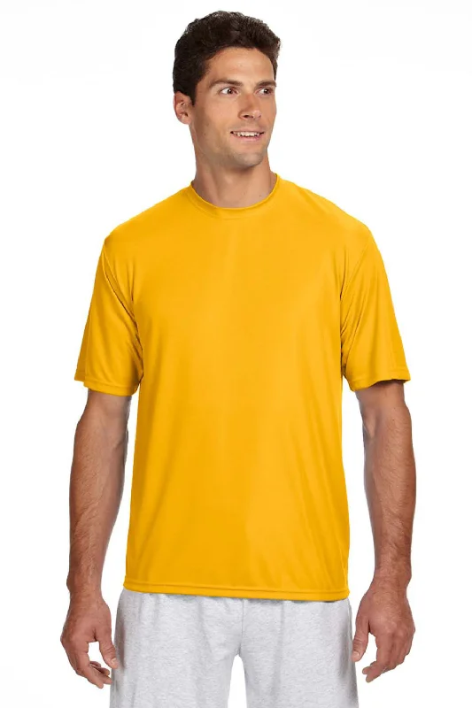 Reduced Prices A4 Mens Performance Moisture Wicking Short Sleeve Crewneck T-Shirt - Gold Reduced Prices A4 Mens Performance Moisture Wicking Short Sleeve Crewneck T-Shirt - Gold