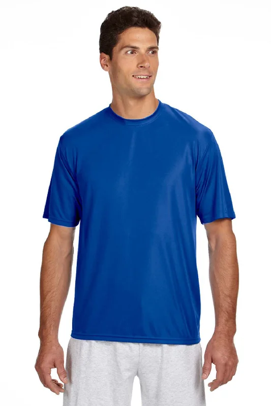 Stock Up A4 Mens Performance Moisture Wicking Short Sleeve Crewneck T-Shirt - Royal Blue