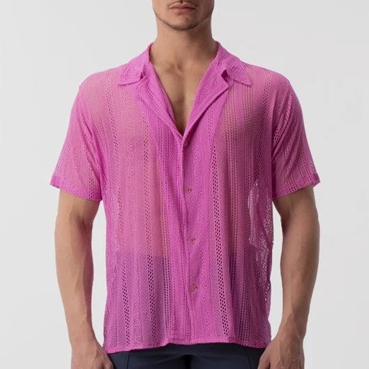 Massive Deal Barcode Berlin Dusan lace short-sleeve shirt pink