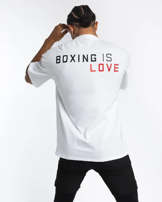 Weekend Deals That Dazzle Boxing is Love Oversized T-Shirt - White