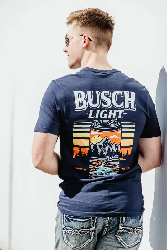 Price Rollback Busch Light Can T-Shirt for Men in Navy Blue | 3371-NAVY