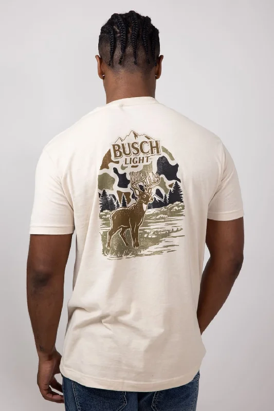 Buy Now Busch Camo Deer Wildlife Scene T-Shirt for Men in Sand | 18456-307-SAND