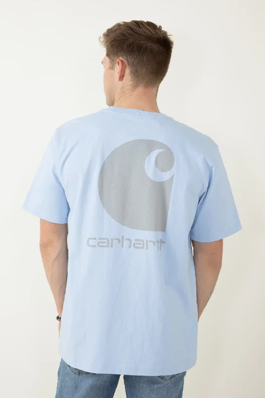 Instant Discount Carhartt Relaxed Heavyweight Pocket C Graphic T-Shirt for Men in Blue | 106149-HC5-FOGBLUE
