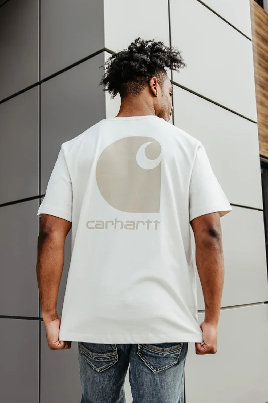 Fantastic Offers Carhartt Relaxed Fit Heavyweight Pocket C Graphic T-Shirt for Men in Malt White | 106149-W03-MALT