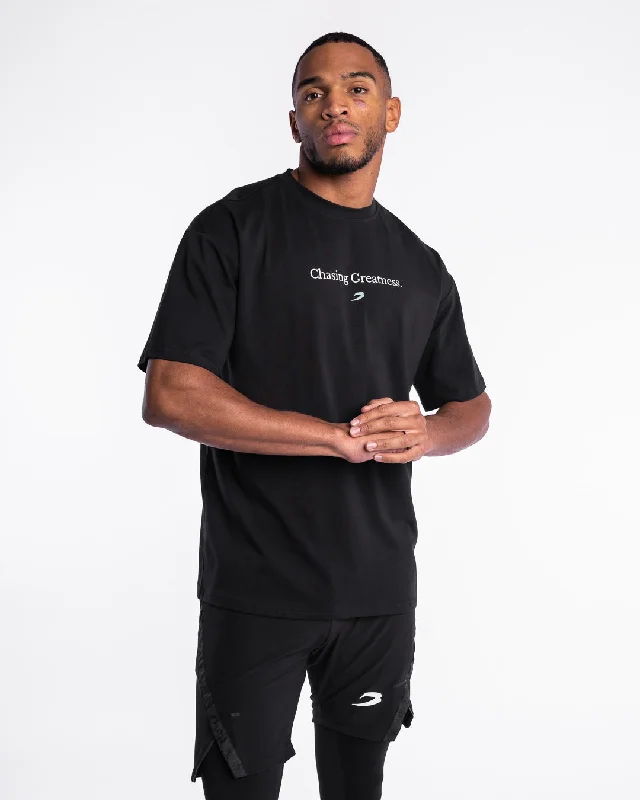 Final Clearance Chasing Greatness Oversized T-Shirt - Black